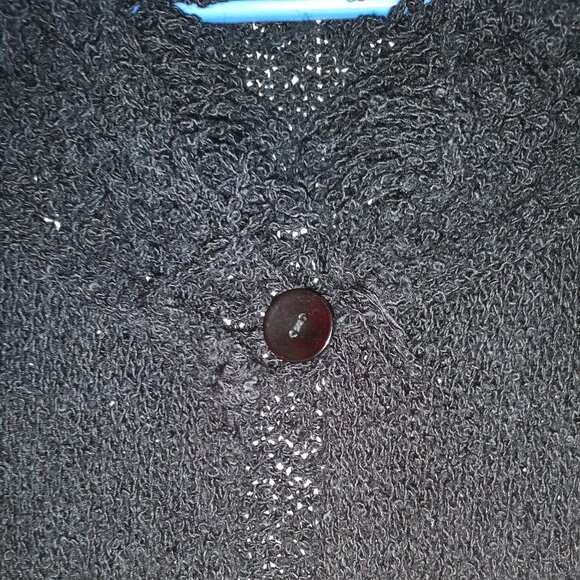 725 Originals Ladies Junior Black Long Duster Cardigan Sweater - Picture 6 of 7